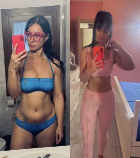 Ilaria before and after with Traininpink Lymphatic Drainage Pilates