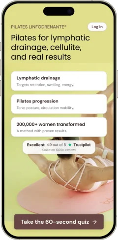 Pilates Linfodrenante app — quiz screen