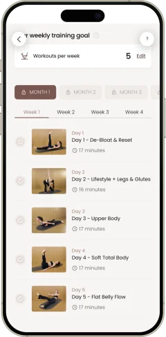 Pilates Linfodrenante app — daily session screen