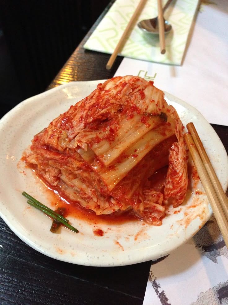 Ceramic bowl with kimchi