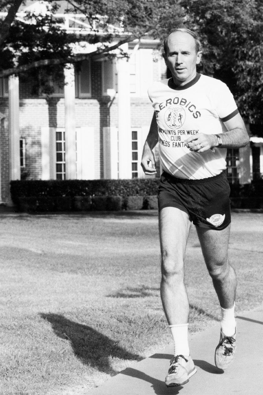 Historic photo of Kenneth Cooper running outdoors