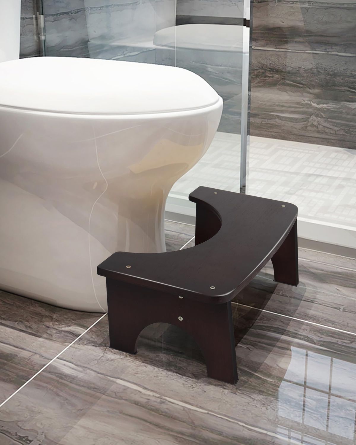 Sgabello da bagno per favorire la defecazione