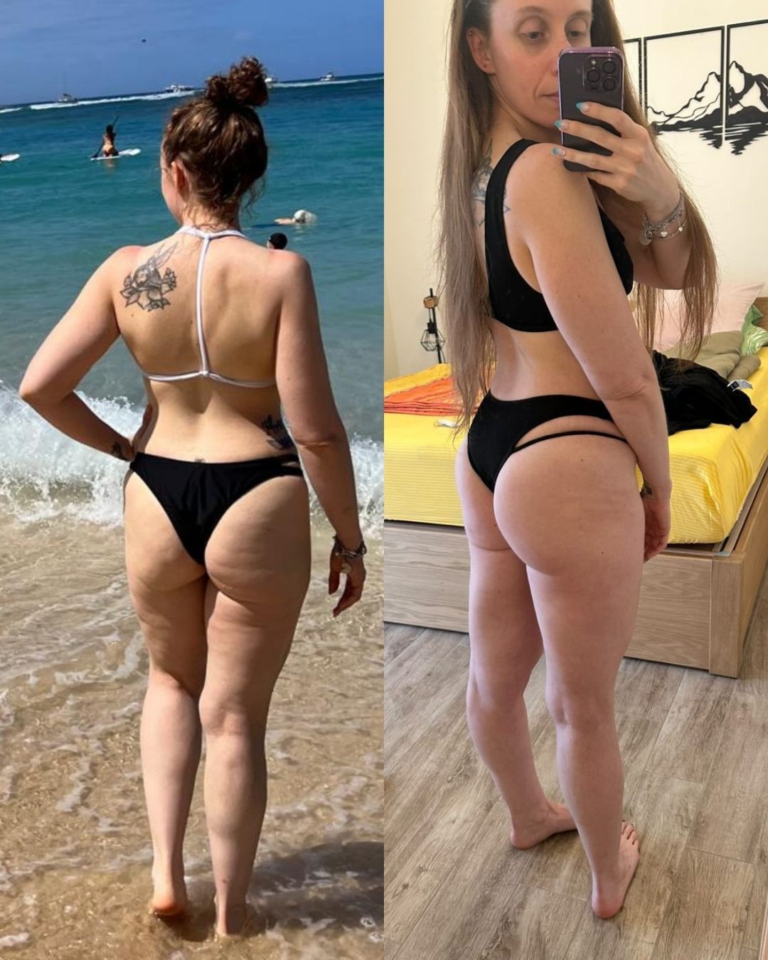 Trasformazione di Valentina con il Pilates Linfodrenante: evidente ricomposizione corporea a parità di peso