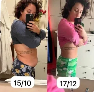 Before and after with Traininpink