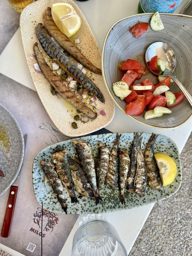 Sardine gligliate con pomodori e cetrioli