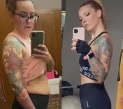 Before and after with Traininpink
