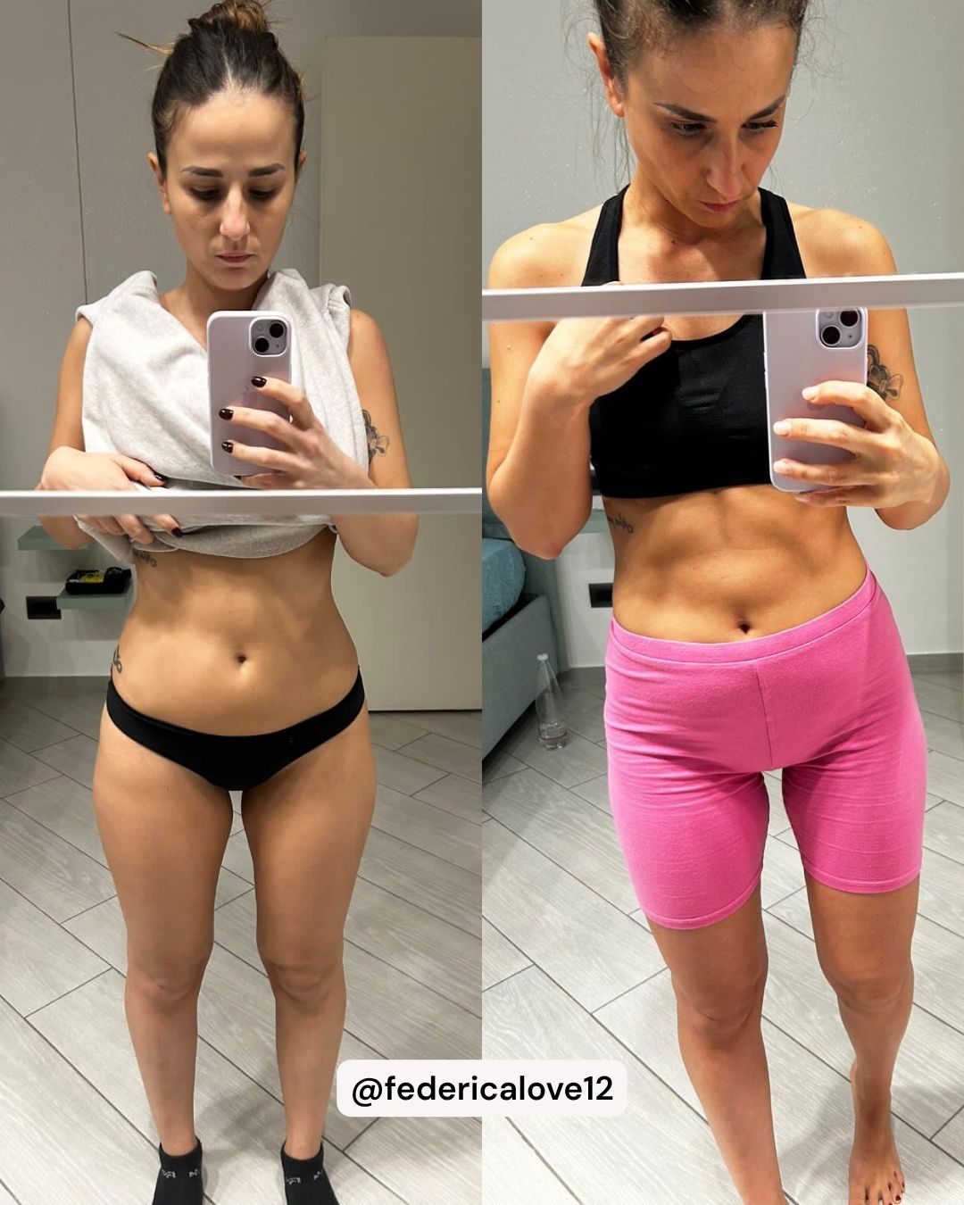 Trasformazione di Federica in 1 mese di Pilates Linfodrenante
